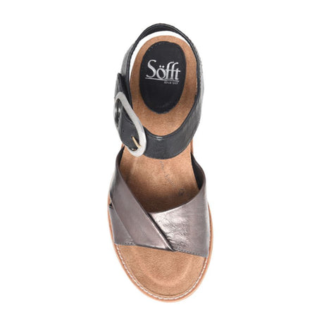 Sofft Bayo Backstrap Sandal (Women) - Black/Pewter Sandals - Backstrap - The Heel Shoe Fitters