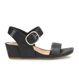 Sofft Vaya Wedge Sandal (Women) - Black Sandals - Heel/Wedge - The Heel Shoe Fitters