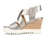 Sofft Uxley Wedge Sandal (Women) - Grey/Gold Sandals - Wedge - The Heel Shoe Fitters