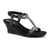 Spring Step Shining Wedge Sandal (Women) - Black Sandals - Heeled - The Heel Shoe Fitters