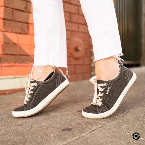 Taos Star Sneaker (Women) - Charcoal Wash Canvas Athletic - Casual - Lace Up - The Heel Shoe Fitters