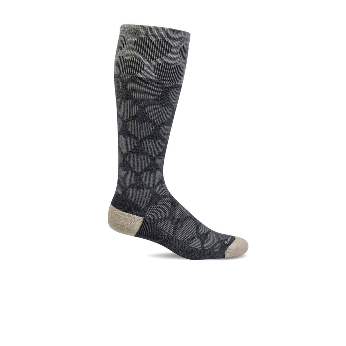 Sockwell Heart Throb Over the Calf Compression Sock (Women) - Charcoal Accessories - Socks - Compression - The Heel Shoe Fitters