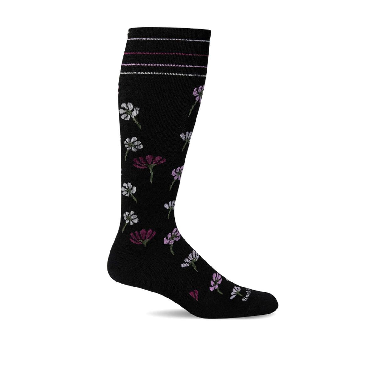 Sockwell Field Flower Over the Calf Compression Sock (Women) - Black Accessories - Socks - Compression - The Heel Shoe Fitters