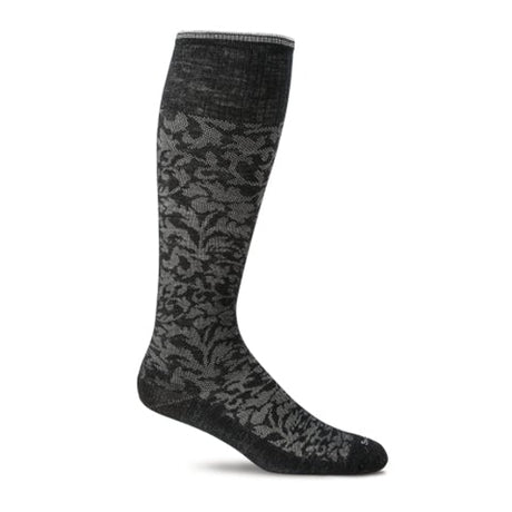 Sockwell Damask Over the Calf Compression Sock (Women) - Black Accessories - Socks - Compression - The Heel Shoe Fitters
