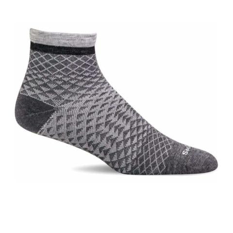 Sockwell Plantar Ease Quarter II Compression Sock (Women) - Charcoal Accessories - Socks - Compression - The Heel Shoe Fitters