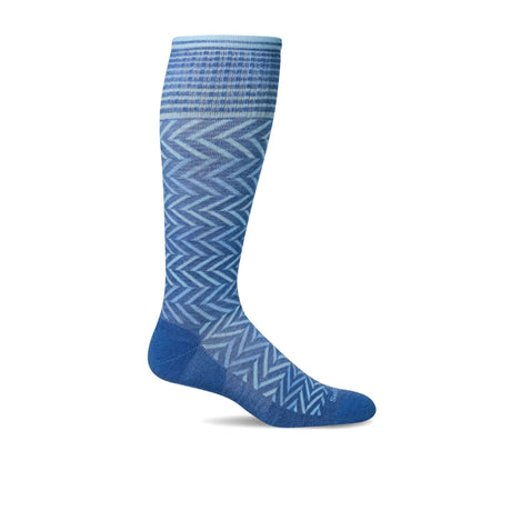 Sockwell Chevron Ultra Light Over the Calf Compression Sock (Women) - Ocean Accessories - Socks - Compression - The Heel Shoe Fitters