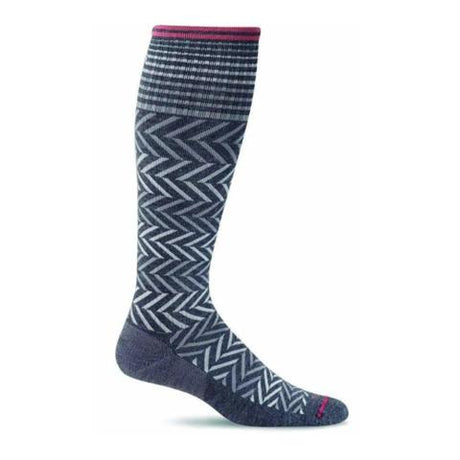 Sockwell Chevron Ultra Light Over the Calf Compression Sock (Women) - Charcoal Accessories - Socks - Compression - The Heel Shoe Fitters