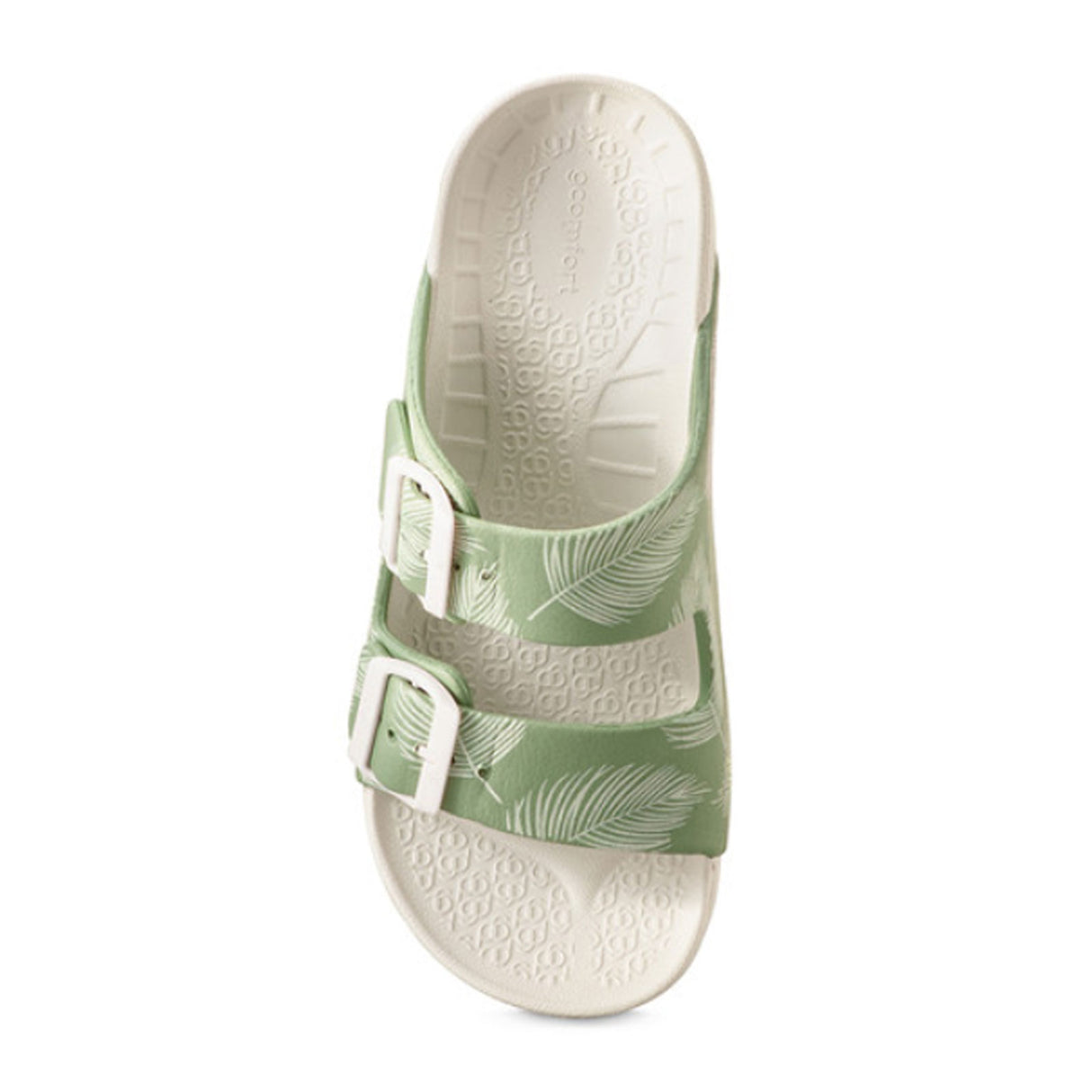 Gravity Defyer UpBov Slide Sandal (Women) - White/Green Sandals - Slide - The Heel Shoe Fitters