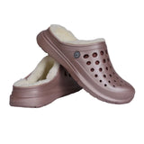 Joybees Cozy Lined Clog (Unisex) - Rose Gold/Natural Sandals - Clog - The Heel Shoe Fitters