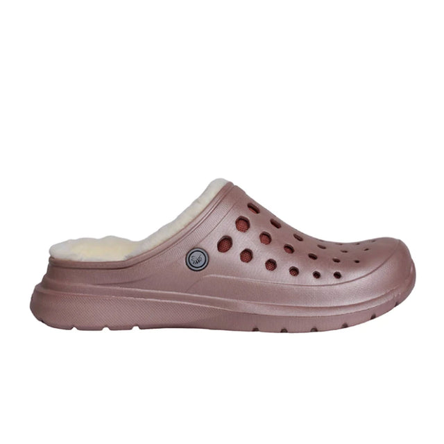 Joybees Cozy Lined Clog (Unisex) - Rose Gold/Natural Sandals - Clog - The Heel Shoe Fitters