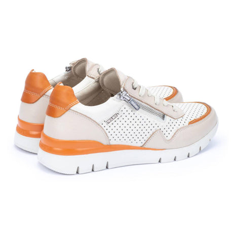 Pikolinos Cantabria W4R-6968C2 Sneaker (Women) - Marfil-Orange Leather Dress-Casual - Sneakers - The Heel Shoe Fitters