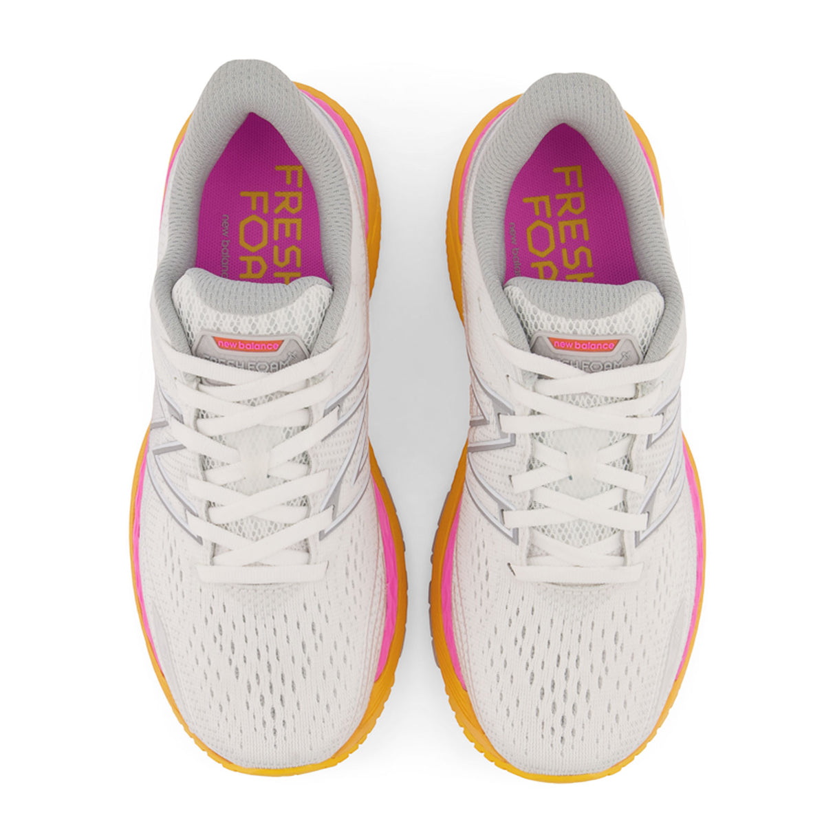 New Balance Fresh Foam X 860 v12 Running Shoe (Women) - White/Vibrant Orange/Vibrant Pink Athletic - Running - The Heel Shoe Fitters