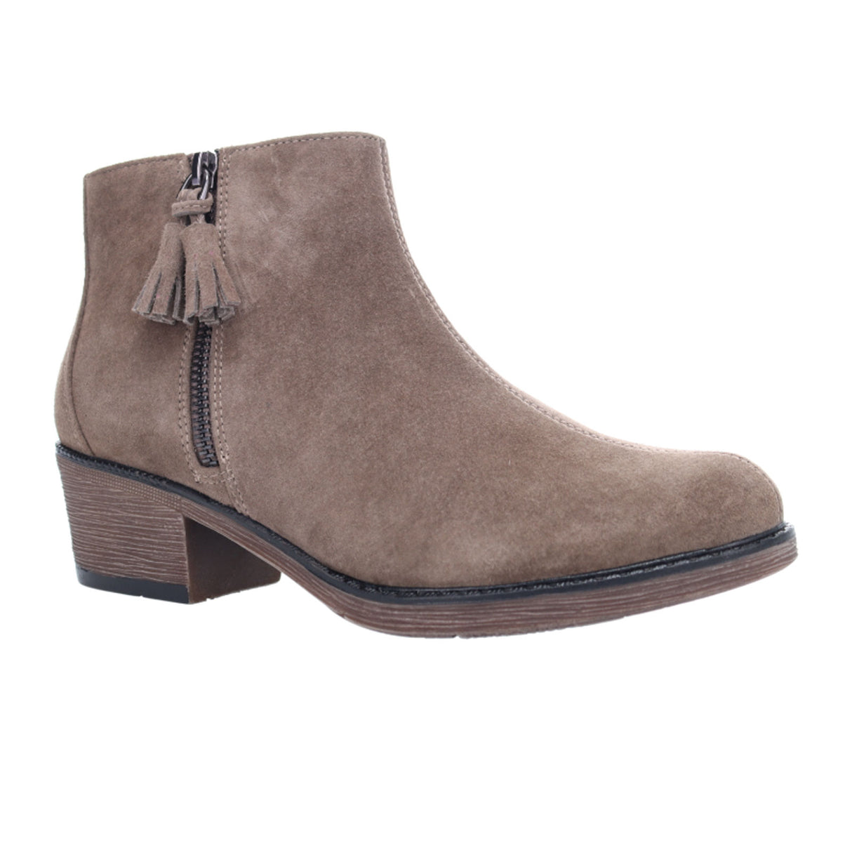 Propet Rebel Ankle Boot (Women) - Smoked Taupe Suede Boots - Fashion - Ankle Boot - The Heel Shoe Fitters