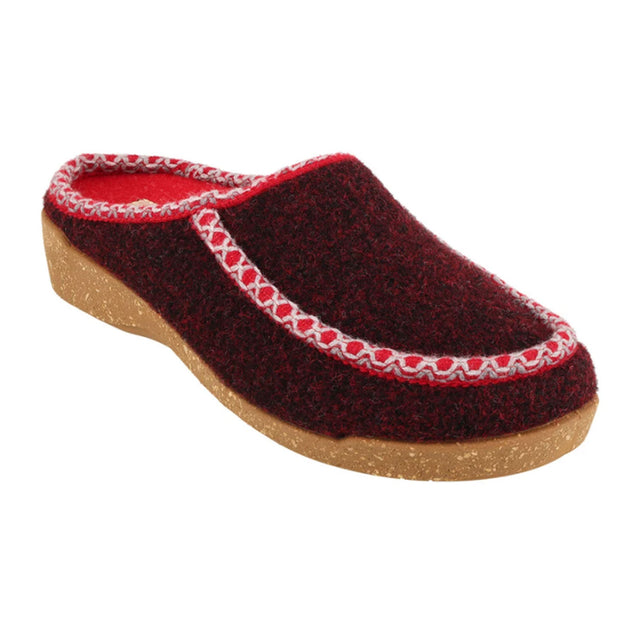 Taos Woolma Clog (Women) - Deep Red Dress-Casual - Slip Ons - The Heel Shoe Fitters