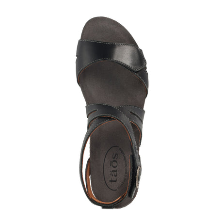 Taos Xcellent Wedge Sandal (Women) - Black Sandals - Heel/Wedge - The Heel Shoe Fitters