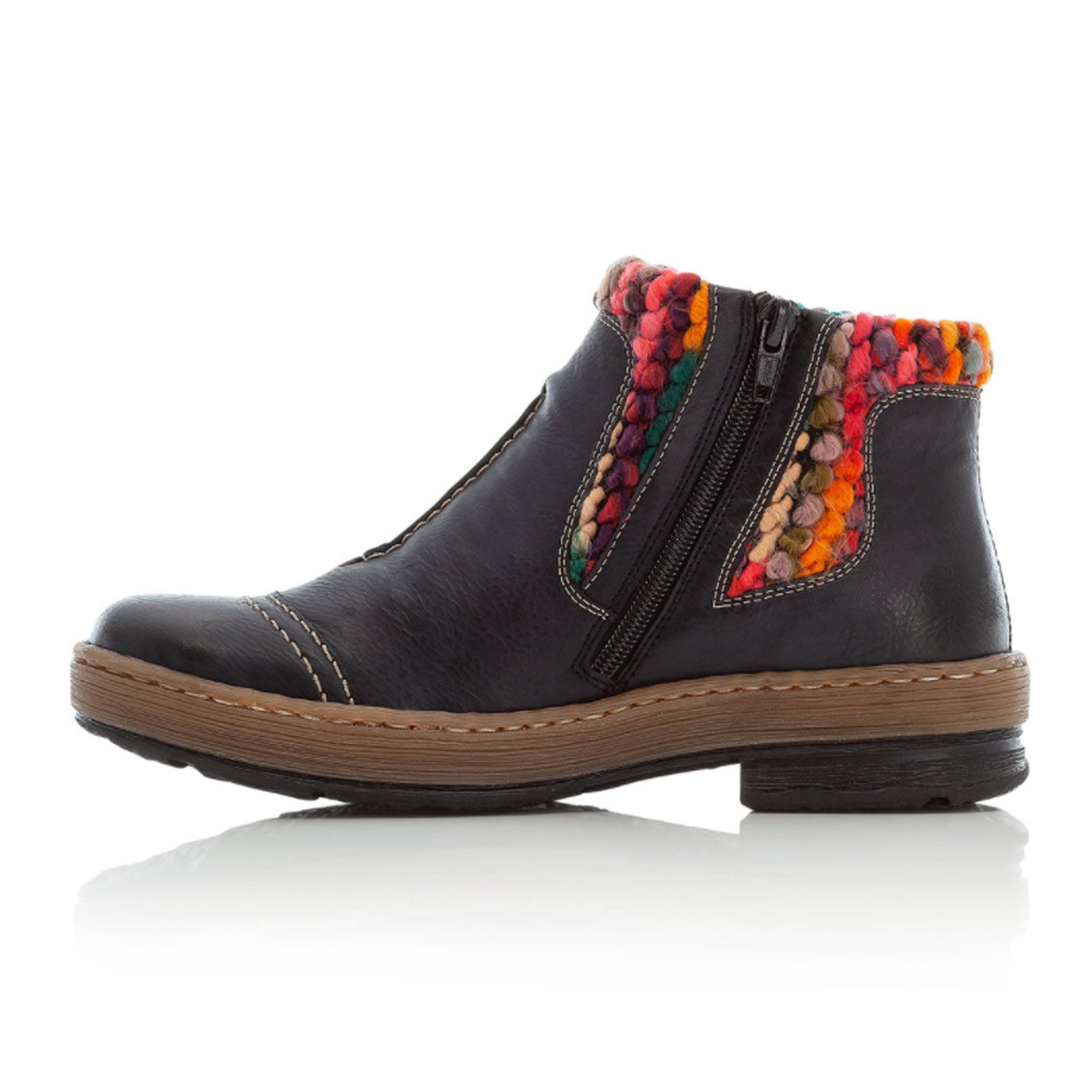 Rieker Felicitas Z6784 14 Ankle Boot Women Blue Multi The Heel Shoe Fitters