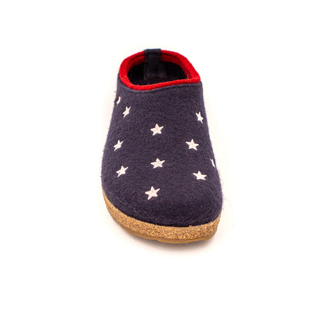 Haflinger Stars 'N Stripes Clog (Women) - Navy Dress-Casual - Clogs & Mules - The Heel Shoe Fitters