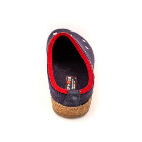 Haflinger Stars 'N Stripes Clog (Women) - Navy Dress-Casual - Clogs & Mules - The Heel Shoe Fitters